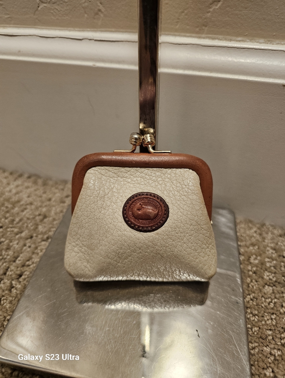 Dooney & Bourke Vintage White Pebbled Leather Coin Purse